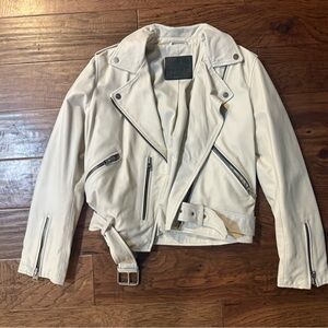 All Saints White Leather Jacket